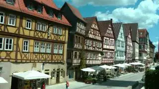GERMANY half-timbered houses at Ochsenfurt, Bavaria  (hd-video)