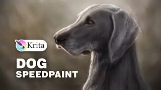 Dog SpeedPaint, digital painting in Krita,