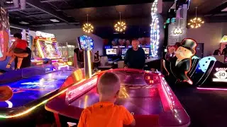 Catching lizards and playing in the arcade at Margaritaville Resort in Orlando, Florida. 
