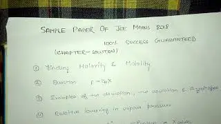 Sample paper of jee mains 2018 - 100% success guaranteed