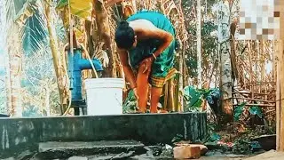 New bathing Assamese / village life style 