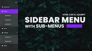 CARA MEMBUAT SIDEBAR MENU DENGAN SUB MENU || HTML CSS & JavaScript