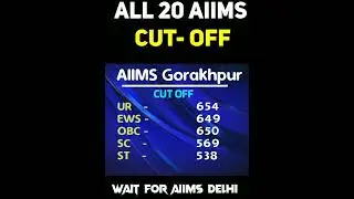 ALL 20 AIIMS college Cut-off list 2022.....    #aiims #aiimsdelhi