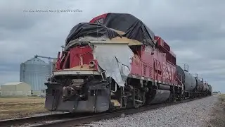 Freight train collides into semi-truck carrying livestock feed in Minnesota
