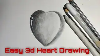 Easy 3D Heart Drawing For kids ❤️ 3D Heart illusion Drawing Tutorial in a single video