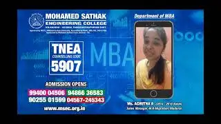 MSEC Master of Management Studies Student Testimonial