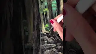 Painting Princess Mononoke scenery in watercolor🌿