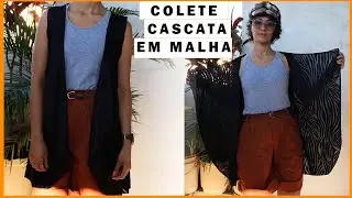 Colete Longo de Malha Efeito Cascata | Dayse Costa