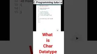 What Is Char Data Type | Char Type Data Type | C Programming Tutorial | Frustrated Londa