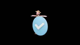 3D Cartoon Farmer Character Turntable | Proudly Showing Checkmark
