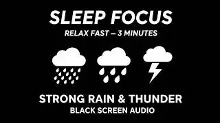 Rain Sounds with Black Screen 🌑 | Undisturbed Deep Sleep 💤