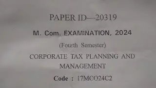 GU Mcom 4th Sem Corporate Tax Planning And Management Question Paper