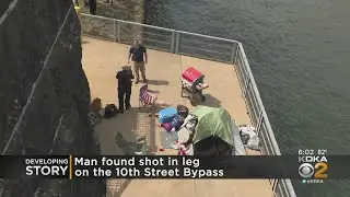 Crime scene around tent near Rachel Carson Bridge taped off after man found shot in leg