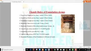 Thumb Rules Of Foundation Design for residential building.