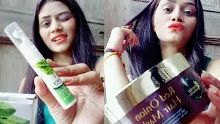 Oriental botanics red onion hair mask and eye roll on || solution of two major problem😰😍