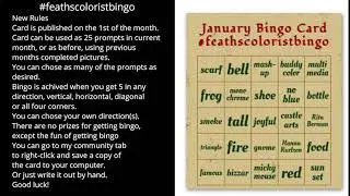 January '23 Bingo Card | New Rules! | #feathscoloristbingo