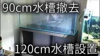 90cm水槽撤去、120cm水槽設置