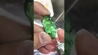 Happy Buddha Hand Carving Process #carving #carvingarts #gemstones #artist #jadeite
