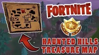 Haunted Hill Treasure Map Star Location (FORTNITE SEASON 4 WEEK 9 BATTLE PASS CHALLENGE)