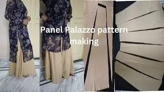 6 (panels) kali Palazzo Pant cutting and stitching in simple way