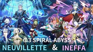 C0R0 Neuvillette Hyperbloom & C0R0 Ineffa and Ifa | 6.3 Spiral Abyss 1st Phase | Genshin Impact