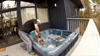 Chainsaw Hot tub Removal!