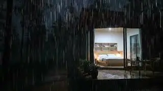 Cozy Wooden Cabin Rain Sounds &ndash; Deep Sleep Relaxation in Stormy Forest Night