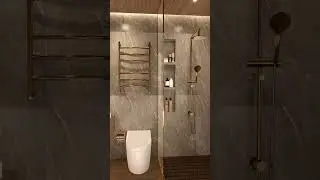 ✨ Luxury Bathroom Design | Gold Accents & LED Mirror Elegance #inyouths