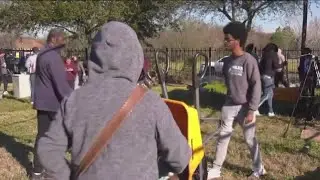 Houston ISD students clean up 5th Ward community garden to address food insecurity in the area