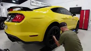 Ceramic coating rims on this Mustang!