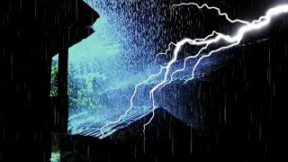 Sleep Instantly with Heavy Rain on a Metal Roof | Rain Sounds & Powerful Thunder for Stress Relief