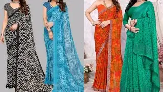 Pack of-2 New Arrival Latest Georgette Printed Saree with unstitched Blouse Piece |@AllShoppingLinks