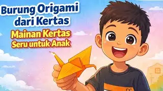 BURUNG ORIGAMI dari Kertas 😀 Mainan Kertas Seru untuk Anak