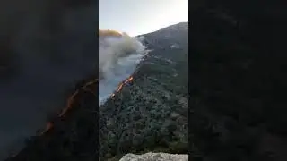 A wildfire in the North Greece.