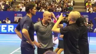 IPTL Singapore Andre Agassi post set interview SPECTATOR'S EXPERIENCE