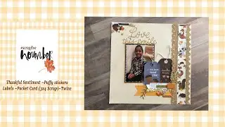 12x12 scrapbook boy process //  #scrapfive // scrapbooking fall layout