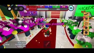 Playing Roblox Murder Party ( video gets cut off at the end) 