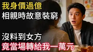 我身價過億，相親時故意裝窮，沒料到女方，竟當場轉給我一萬元