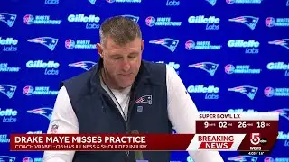 Vrabel: Maye missing from practice with illness, shoulder injury