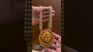 3 layer pearl Long hara design with Lakshmi pendant design start from only 40 grams