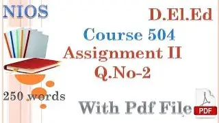 Course 504 Solved Assignment II Question 2 ..