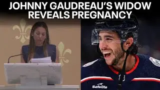 Johnny Gaudreau's widow, Meredith, reveals pregnancy at memorial service | Full eulogy