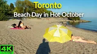 【4K】Toronto Beach Life in October?! 27&deg;C Fall Walk at Woodbine Beach ☀️ (Fall 2025)