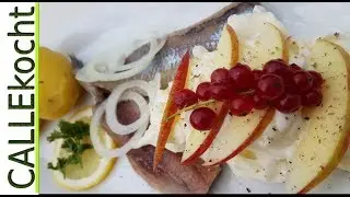 Neue holländische Matjes nach Hausfrauenart - Apfel-Sahnesoße - Rezept