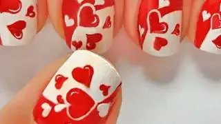 JUST HEARTS nail art by LuvableNails