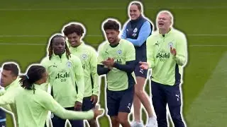 Rodri and Rayan Cherki TRAIN! 💪 Man City train ahead of Monaco Champions League match