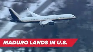Plane carrying Venezuelan President Nicol&aacute;s Maduro lands in New York