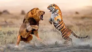 TIGRE vs LEON,el PODER del FELINO mas PODEROSO (UN Tigre VS Leones Esto Sucede)&iquest;El felino m&aacute;s Letal?