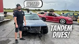 CRASHED My E36 During AGGRESSIVE Tandem Sesh! The Crew Leaves LZ's To RUN DOORS At A Secret Spot!
