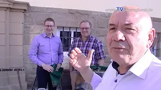 Rauenberg Maibaum aufstellen 2017 - Herr B&uuml;rgermeister Seithel, Herr Els&auml;sser und Herr Ranaldi
